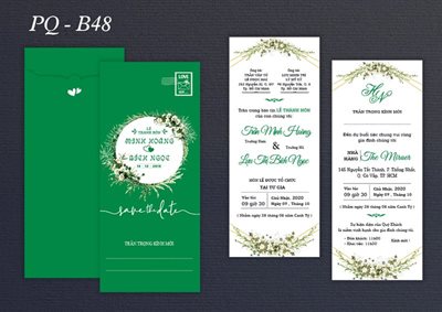 Thiệp cưới màu xanh lá cây giá 2800đ  Thiệp cưới 2k 3k 4k  Thiệp Cưới  365 In Thiệp Cưới Đẹp Giá Rẻ Tại TPHCM