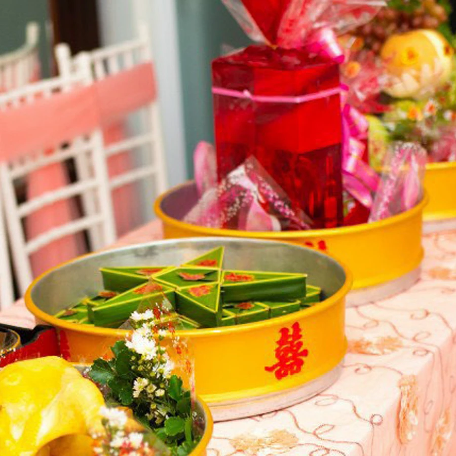 Mâm quả bánh Phu Thê giúp tiệc cưới trở nên nổi bật